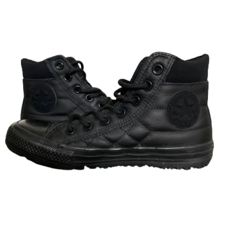 New Womens Quilted Ivory & Black Converse Hi Tops Sz 7